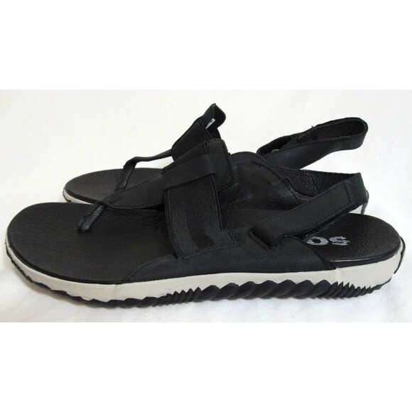 Sorel Black Out N About Slingback Thong Sandals Size 7 EUC - Picture 3 of 7